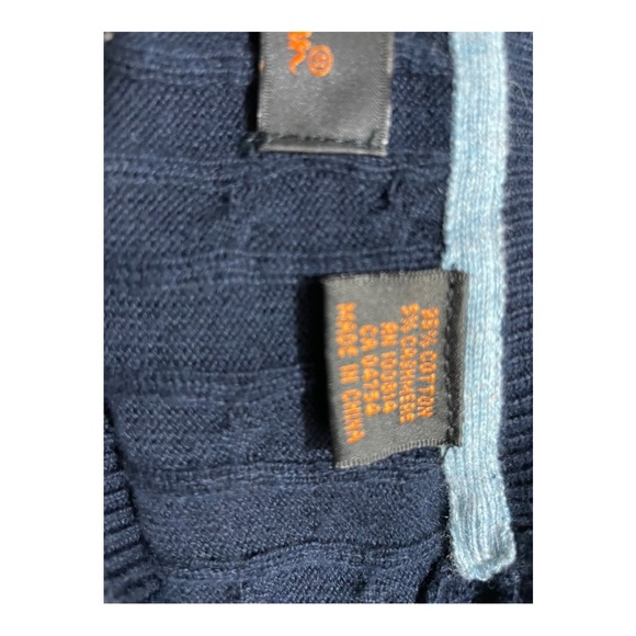 Ben Sherman mens crew neck cable knit pattern cotton cashmere blend size large - Picture 9 of 11